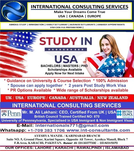 USA Study Visa Consultants in Karachi